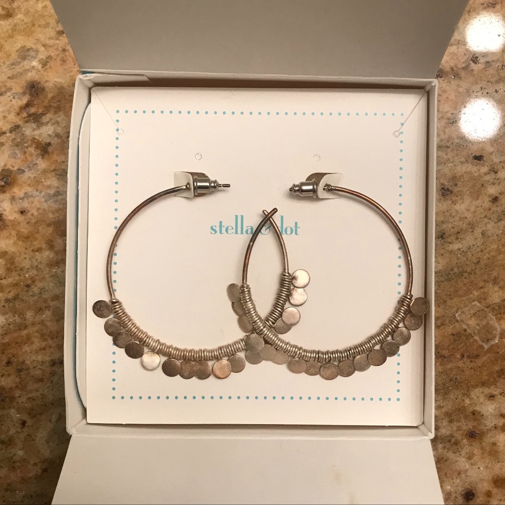 Stella & Dot Silver Hoop Earrings